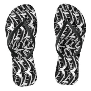 Metallic Chain pattern Flip Flops