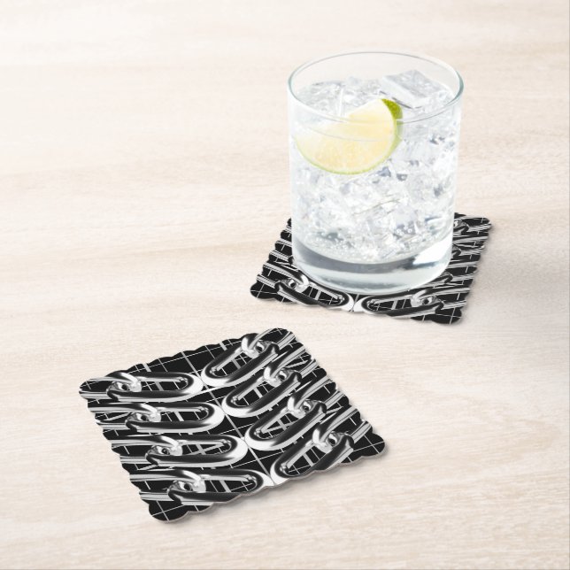 Metallic Chain pattern Paper Coaster (Insitu)