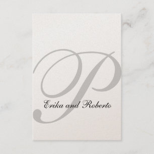Metallic Champagne Paper Monogram Wedding RSVP Card
