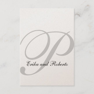 Metallic Champagne Paper Monogram Wedding RSVP Card