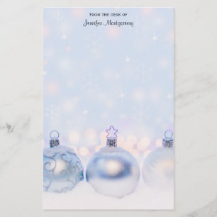 Metallic Christmas Balls Magical Photograph Stationery