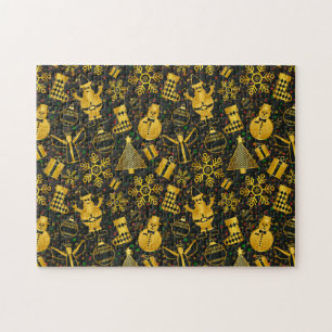 Metallic Christmas Collage Jigsaw Puzzle