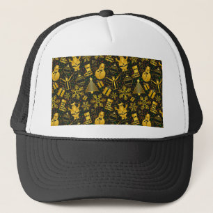 Metallic Christmas Collage Trucker Hat