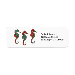 Metallic Christmas Seahorse Trio