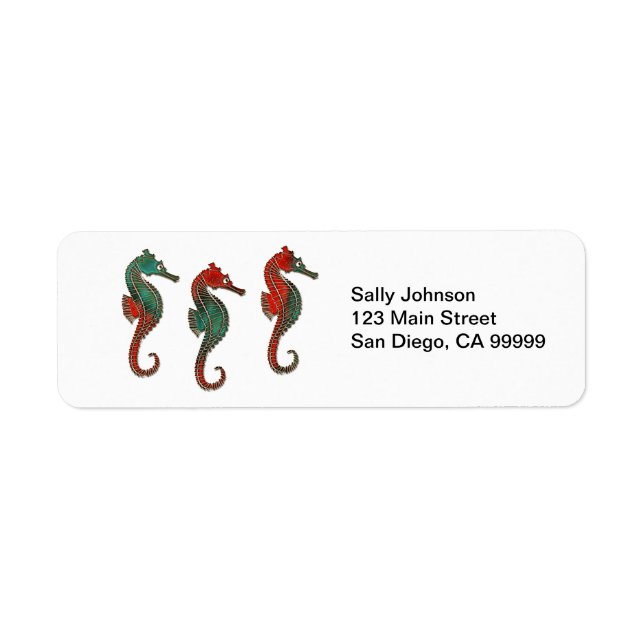 Metallic Christmas Seahorse Trio (Front)