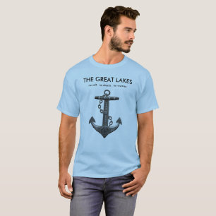 Metallic chrome anchor pirate nautical themed  T-Shirt