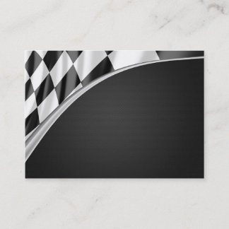 Metallic Chrome and Chequered Racing Flag Business Card