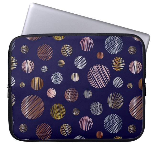 Metallic Circles Laptop Sleeve (Front)