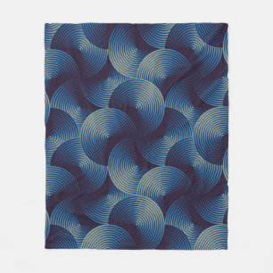 Metallic circles optical illusion, seamless patter fleece blanket