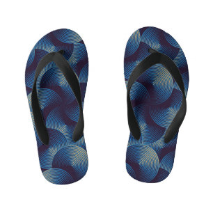 Metallic circles optical illusion, seamless patter kid's flip flops