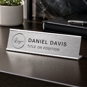 Metallic Company Logo Desk Name Plate