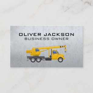 Metallic Construction Towing Vehicle Business Card