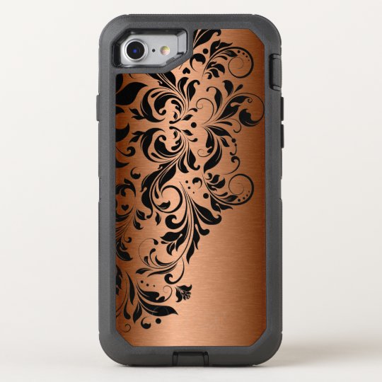 Metallic Copper & Black Lace OtterBox Defender iPhone 8/7 Case