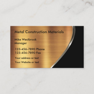 Metallic Copper Bronze Tone Look Construction  Business Card