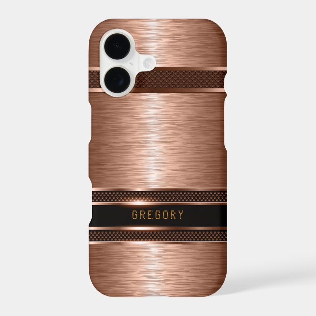 Metallic copper brown geometric design 2 (Back)