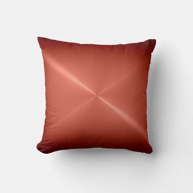 Metallic Copper Stainless Steel Metal Look Cushion (Front)