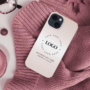 Metallic Cream Gradient Custom Business Logo Text iPhone 13 Case