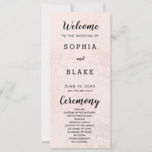 Metallic Cream Ivory and Floral Wedding Program