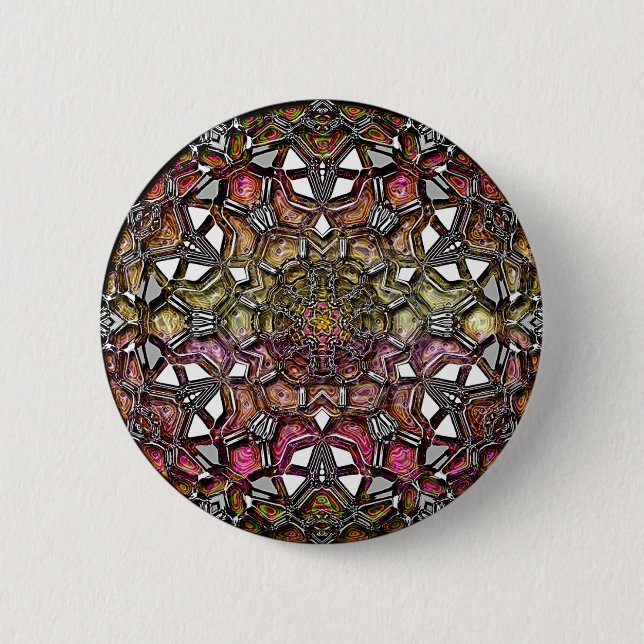 Metallic Crystal Mandala 6 Cm Round Badge (Front)
