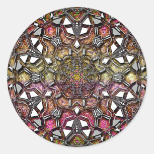 Metallic Crystal Mandala Classic Round Sticker