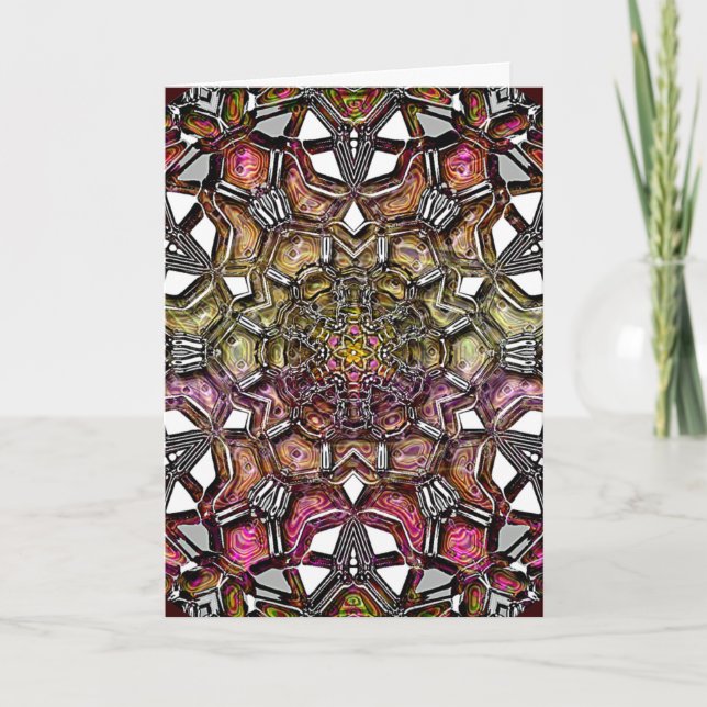 Metallic Crystal Mandala Holiday Card (Front)