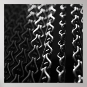 Metallic curtain black and white poster