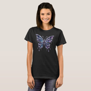 Metallic Cyberpunk Dripping Chrome Butterfly T-Shirt