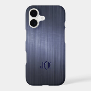 Metallic Dark Blue Brushed Aluminium Look