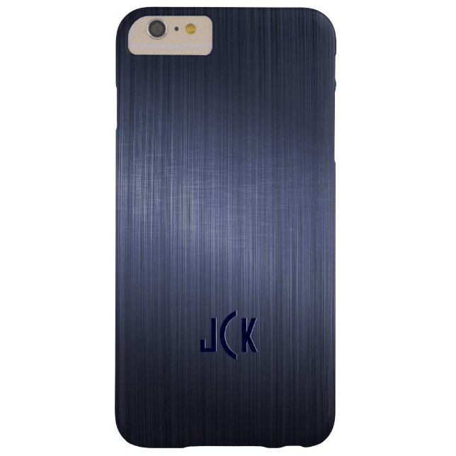 Metallic Dark Blue Brushed Aluminium Look Case-Mate iPhone Case (Back)