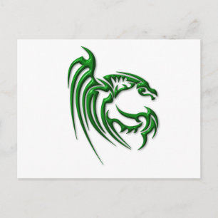Metallic Dark Green Dragon Postcard