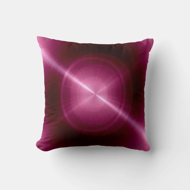 Metallic Dark Pink Stainless Steel Metal Look Cushion (Front)