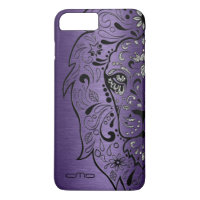 Metallic Deep Purple Texture Lion Sugar Skul