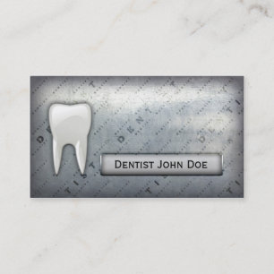 metallic dentist dental office business card