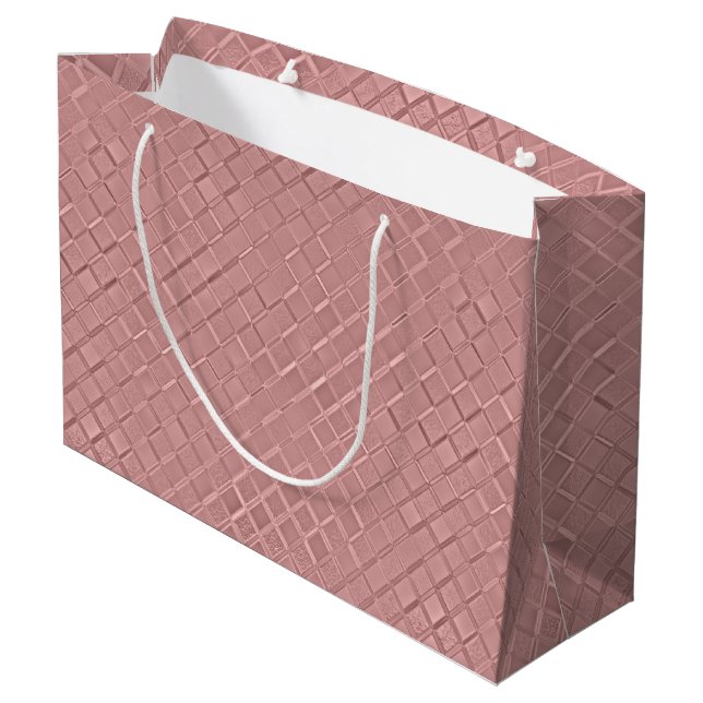 Metallic Diamond Patterns Large Gift Bag (Back Angled)