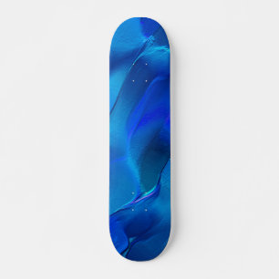 Metallic dunes in tones of vivid blue colour skateboard