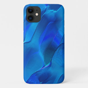 Metallic dunes in vivid blue color iPhone 11 case