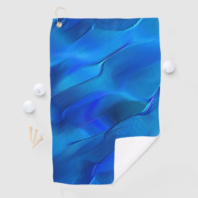 Metallic dunes in vivid blue colours golf towel (InSitu)
