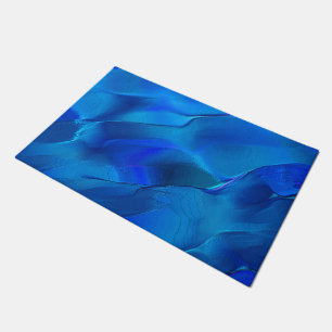 Metallic dunes in vivid blue tones of colours doormat