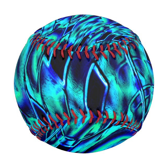 Metallic effect with crooked blue and green image baseball (Front)