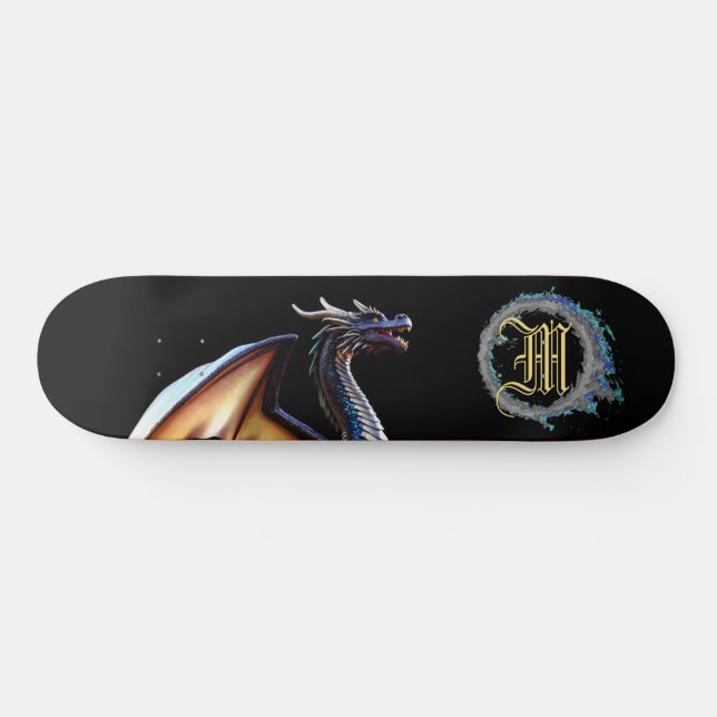 *~* Metallic Elemental Fierce BLUE Dragon AP88 Skateboard (Horz)
