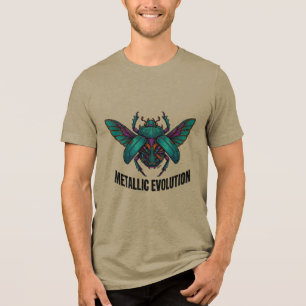 Metallic Evolution Cybernetic Beetle Graphic T-Shi Tri-Blend Shirt