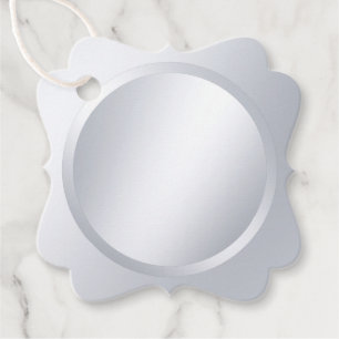 Metallic Faux Silver Modern Elegant Blank Template Favour Tags