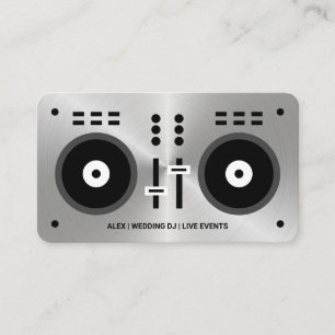Metallic Faux Wedding DJ Business Card