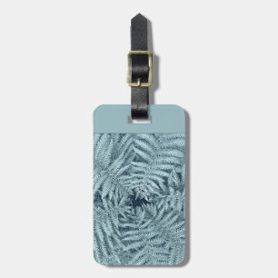 Metallic Fern, Silver Fronds, NZ, Custom Text  Luggage Tag