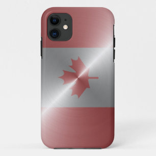 Metallic Flag Of Canada iPhone 11 Case