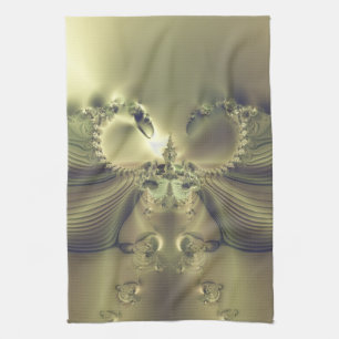 Metallic Flower Tea Towel