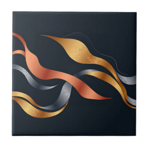 Metallic Flowing Shapes Tile