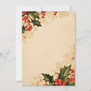 Metallic Foliage Right Border on Ivory   Modern Vi Invitation