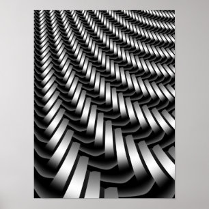 Metallic Fractal Pattern Poster