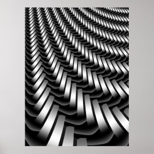 Metallic Fractal Pattern Poster